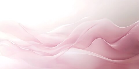 Abstract soft pink waves flowing gently over a white background