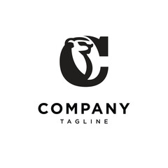Letter C Meerkat logo icon vector