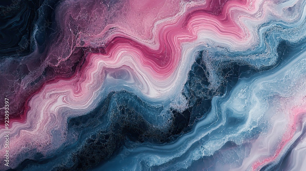 Poster Abstract Swirling Pattern in Pink and Blue Hues