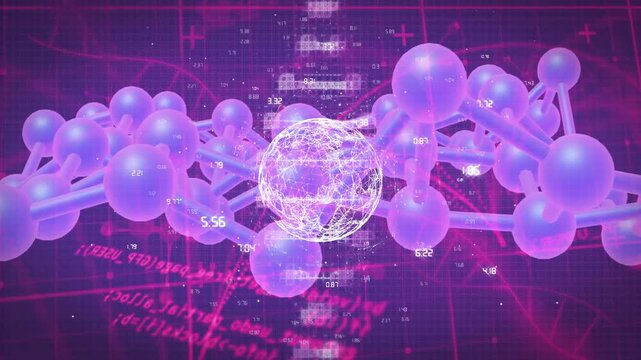 Animating molecular structure and data processing over scientific background
