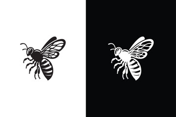 Bee icon symbol silhouette of a honey bee. Graphic illustration of icon silhouette honey bee.