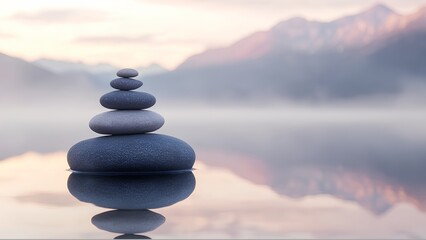 Serenity in Balance: A Tranquil Morning Reflection