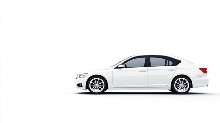 Fototapeta premium White Car with Silver Rims and Black Roof