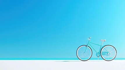 Fototapeta premium Tranquil Blue Bicycle on Sandy Beach