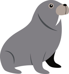 Cute animal walrus illustration flat art design