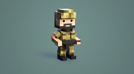Cod 3d pixel Character Cartoon