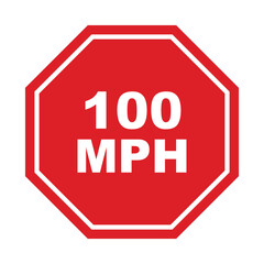 100 mph road sign. advisory speed limit