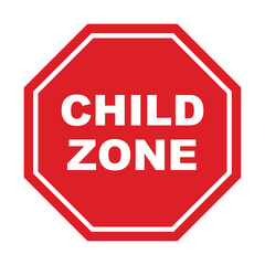 Child zone road sign. advisory speed limit