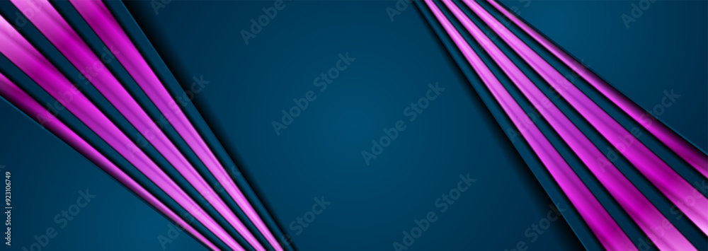 Wall mural dark blue corporate business style design with pink stripes abstract background. vector modern banne