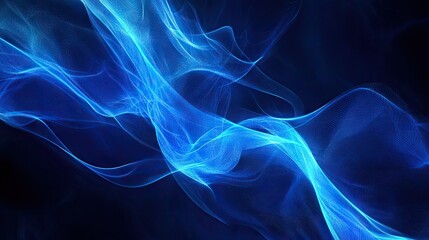 Obraz premium Abstract background with flowing, glowing blue lines and a futuristic aesthetic. Ideal for tech concepts, business banners, and modern design elements. -