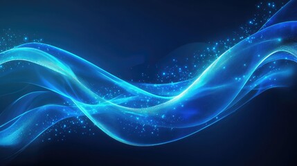 Obraz premium Abstract background with flowing, glowing blue lines and a futuristic aesthetic. Ideal for tech concepts, business banners, and modern design elements. -