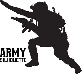 Fototapeta premium Army soldier silhouette vector graphic