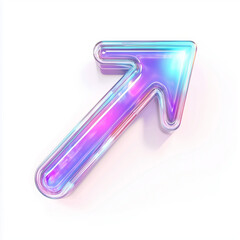 3d arrow icon  holographic