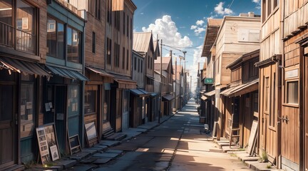 Fototapeta premium アニメ背景_1940s_戦後日本の風景_021