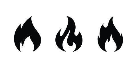Fire sign. Fire flame icon. Fire flame symbol. Flame icon collection.