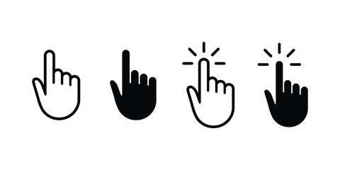 Hand cursor icon vector. Cursor sign and symbol. Hand click icon set.