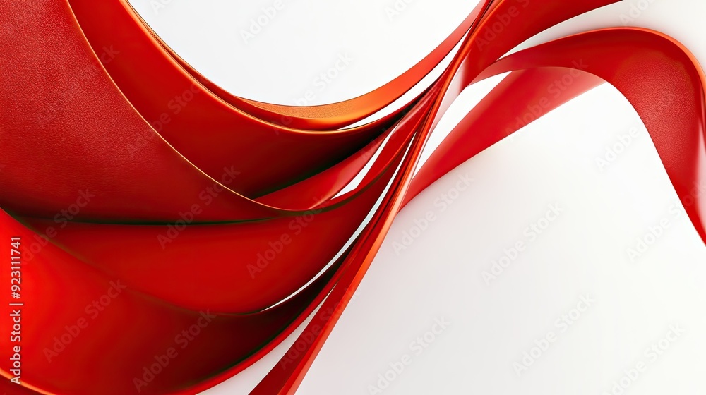 Poster bold red curve arching over a white canvas, creating a visually appealing abstract pattern. great fo