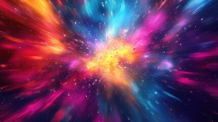 Naklejka premium Bright and energetic color abstract background with explosive bursts of color and dynamic shapes. Perfect for high-impact advertising, modern art, and vibrant presentations.