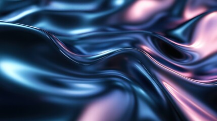 Abstract Blue and Pink Liquid Metal Waves