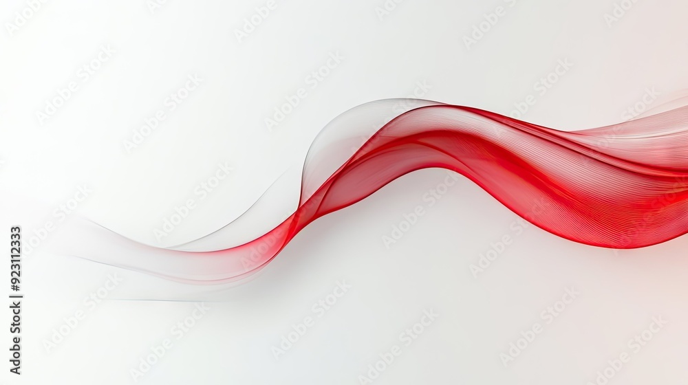 Poster clean white background with a dynamic red curve adding a touch of elegance and modernity. ideal for 