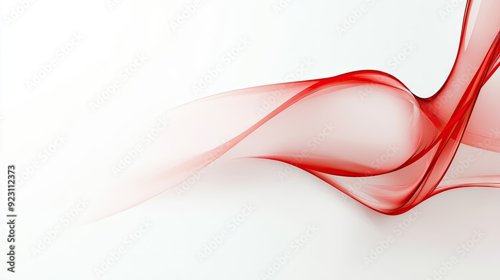Poster clean white background with a dynamic red curve adding a touch of elegance and modernity. ideal for 