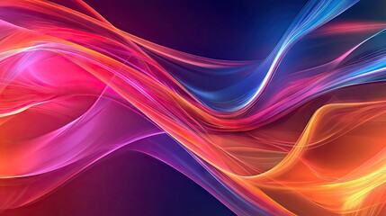Obraz premium Colorful abstract background with smooth, flowing curves and blended hues. Great for creating a sense of movement in banners, presentations, and artistic graphics.