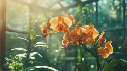 Orchid Bloom in a Greenhouse