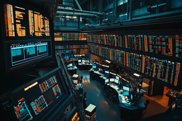 Close up shot stock chart monitor in stock market exchange, Stock exchange market concept.	
