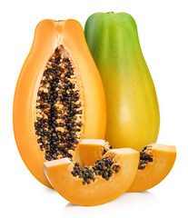 Papaya isolated on white background
