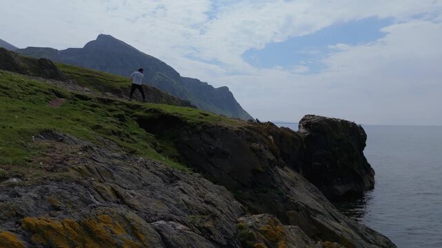 HEMA Practice at Trefor Sea Stacks: Longsword solo training by  Garn For Mountain, North Wales