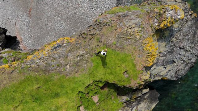 HEMA Practice at Trefor Sea Stacks: Longsword solo training by  Garn For Mountain, North Wales