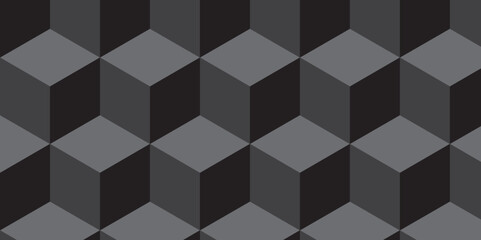 Minimal abstract dark black background from cubes vector art. Geometric tiles and mosaic creative stylish seamless pattern block cube background. minimal hexagon Cubes mosaic shape vector design