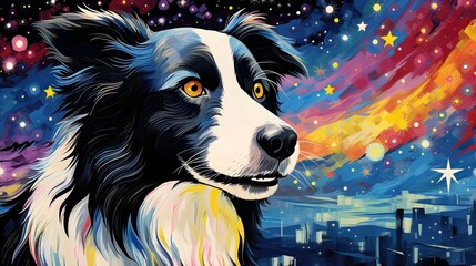 Smart and cute dog, gennerative AI illustrations	