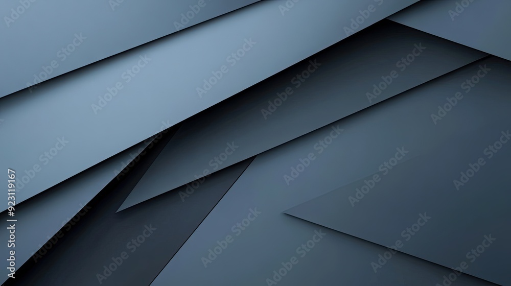 Fototapete futuristic blue-grey geometric shadow lines on a sleek background. this abstract design provides an 