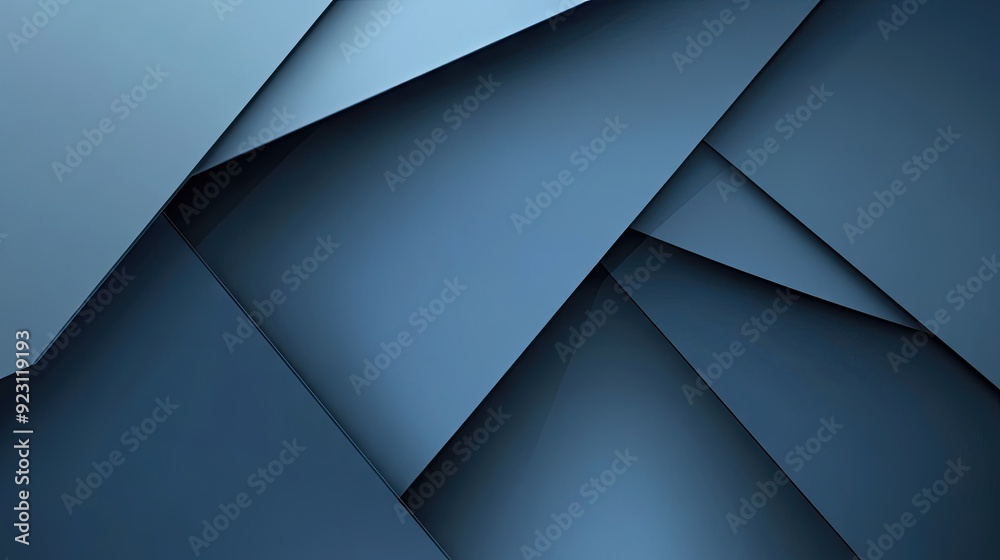 Fototapete futuristic blue-grey geometric shadow lines on a sleek background. this abstract design provides an 