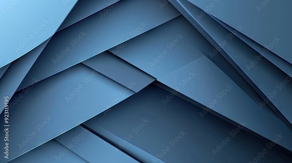 Fototapete futuristic blue-grey geometric shadow lines on a sleek background. this abstract design provides an 