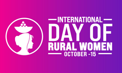 October is   International Day of Rural Women  . Holiday concept. Template  Suitable for greeting card ,background, banner, card, poster with text inscription. cities day illustration Vector 