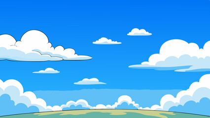 blue sky panoramic landscape vector illustration