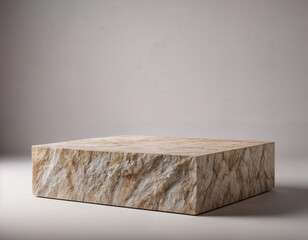 Stone podium for display product. Background for cosmetic product branding, identity and packaging