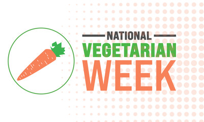  October is National Vegetarian Week. use to background template design. Holiday concept, suitable for modern  background, banner, placard, card, and poster design template  vector illustration