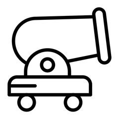 Cannon Vector Line Icon Design