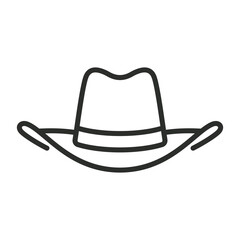 Cowboy hat outline icon, editable vector illustration and transparent graphic element. Isolated on white background