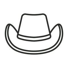 Cowboy hat outline icon, editable vector illustration and transparent graphic element. Isolated on white background