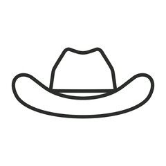 Cowboy hat outline icon, editable vector illustration and transparent graphic element. Isolated on white background