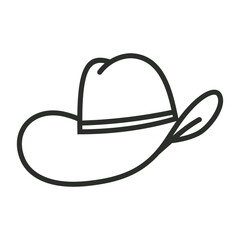 Cowboy hat outline icon, editable vector illustration and transparent graphic element. Isolated on white background