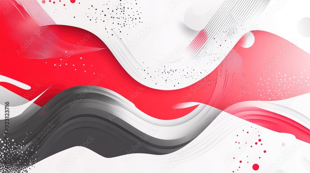 Poster modern abstract background design with contrasting red and white elements. clean lines and bold shap