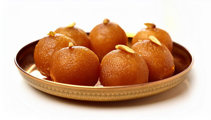 Indian sweet gulab jamun on plate