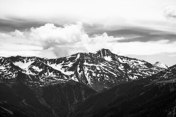 View of the landscape at Markbachjoch near Niederau. Nature and the surrounding mountains near...
