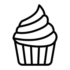 Cupcake Vector Line Icon Design