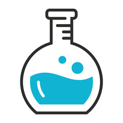 Beaker glass icon, Chemistry symbol outline icon, editable vector illustration and transparent graphic element. Isolated on white background